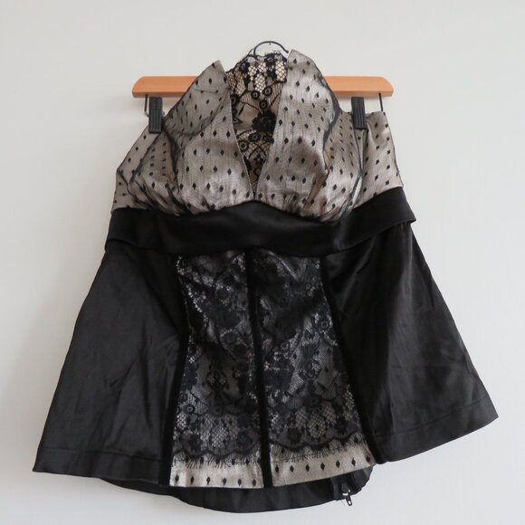 VINTAGE TORRID Y2K Black Lace Satin Bustier Top Goth Whimsigoth Fairy 2X - Picture 7 of 14